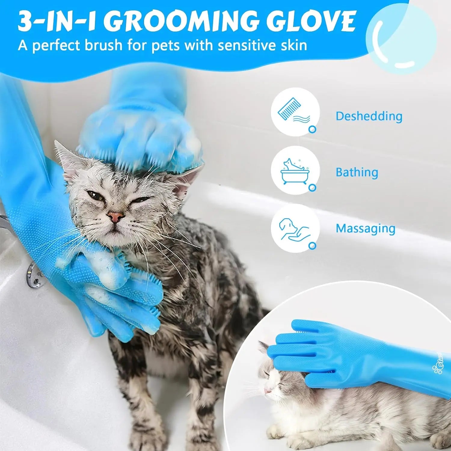 Silicone Spa Grooming Mitt